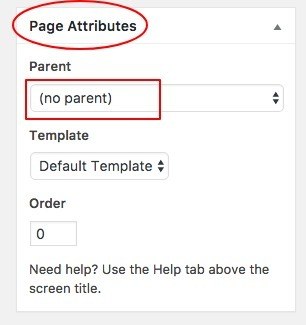 create a parent page